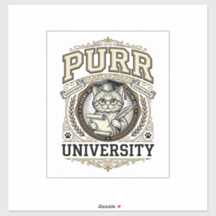 Purr University Cat Fake University Academy Vintag