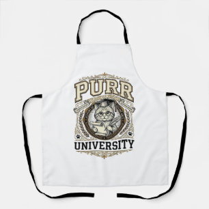 Purr University Cat Fake University Academy Vintag Apron
