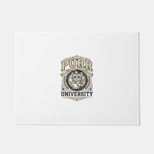 Purr University Cat Fake University Academy Vintag Doormat