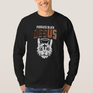 Purraise Black Jesus Black History Month Cute BLM T-Shirt
