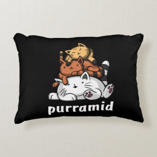 Purramid Cat Pyramids Cute Kitten Decorative Cushion