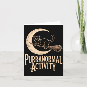 Purranormal Activity Halloween Black Cat Crescent Card