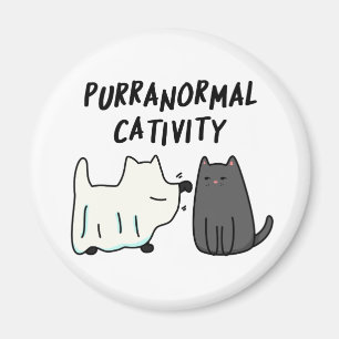 Purranormal Cativity Funny Halloween Cat Pun  Magnet