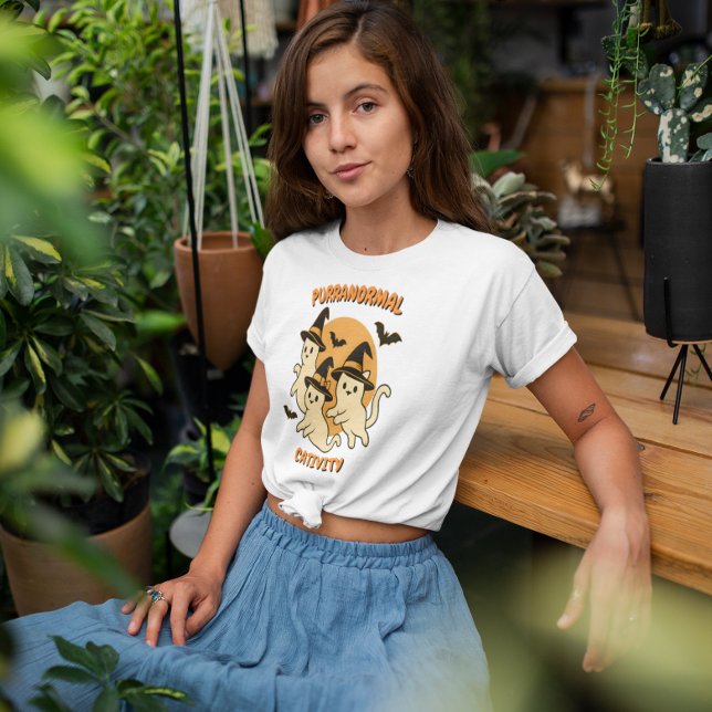 Purranormal Cativity Witchy Retro Ghost Cats  T-Shirt (Creator Uploaded)