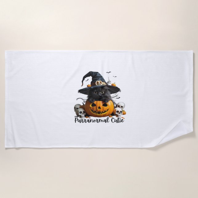 Purranormal Cutie Classic T-Shirt Beach Towel (Front)