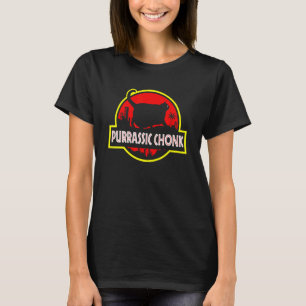 Purrassic Chonk Cat Scale Meme  Retro Style Cats M T-Shirt