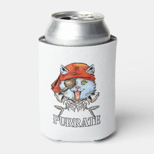 Purrate - Cute Pirate Cat Funny Can Cooler