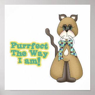Purrfect Autism Awareness Kitty Cat Poster
