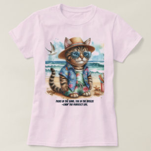 Purrfect Beach Life for Kitty Cat Lovers T-Shirt