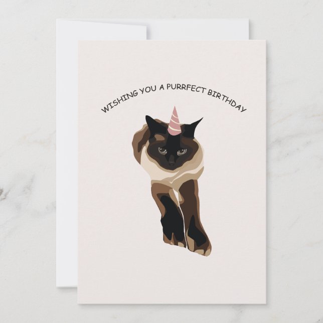 Purrfect Birthday greeting card (Front)