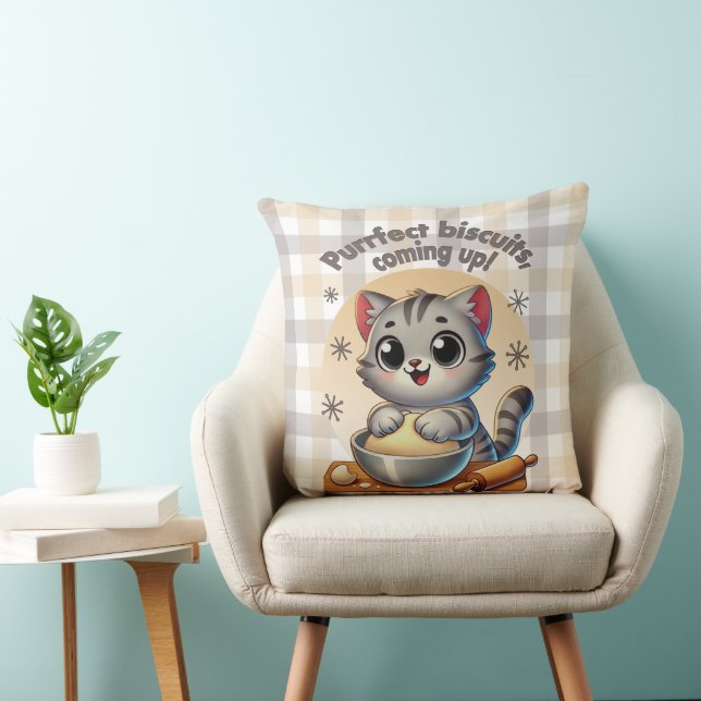 "Purrfect biscuits, coming up" Kneading Cat Cushion (Chair)