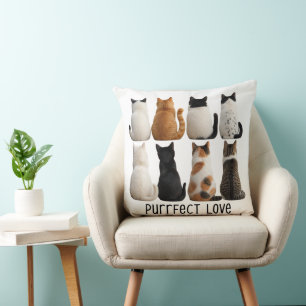 Purrfect Cat Collection Back View Cushion