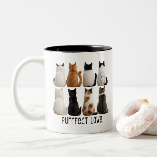 Purrfect Cat Collection Back View Two-Tone Coffee Mug