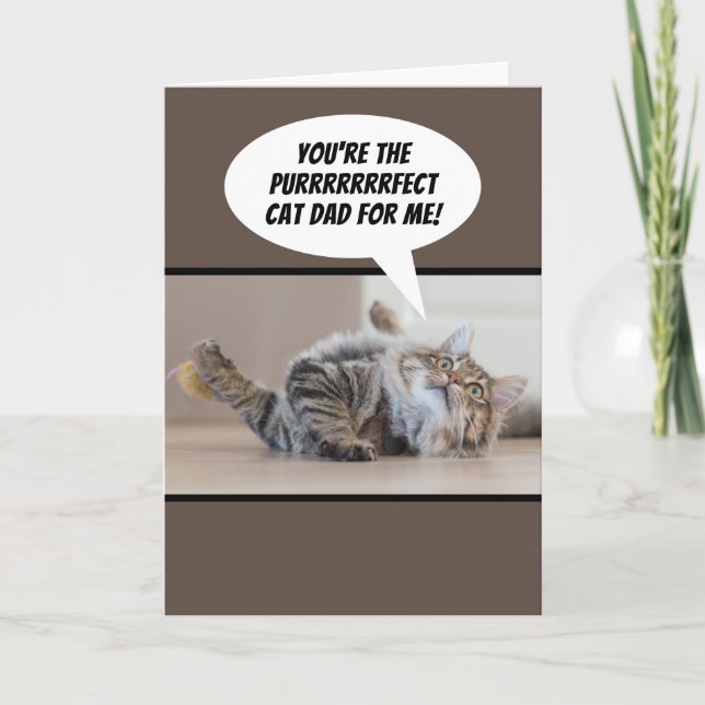 Purrfect Cat Dad From A Cat On Father's Day Card (Front)
