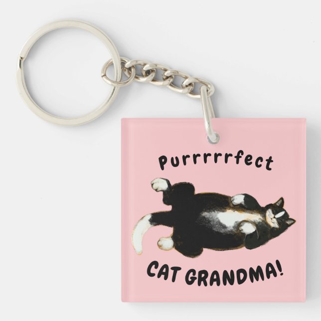 Purrfect cat grandma key ring (Front)