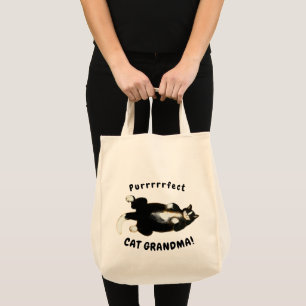 Purrfect cat grandma tote bag