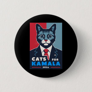 Purrfect Cats For Kamala Harris 2024 President 6 Cm Round Badge