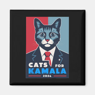 Purrfect Cats For Kamala Harris 2024 President  Magnet