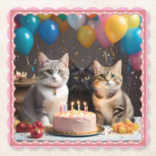 Purrfect Celebration: A Cat's Birthday Party, Paper Coaster