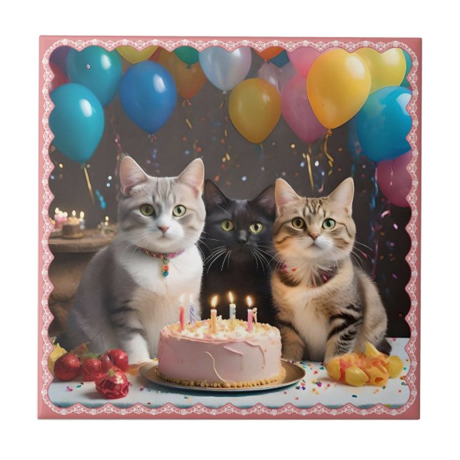 Purrfect Celebration: A Cat's Birthday Party, Tile (Front)