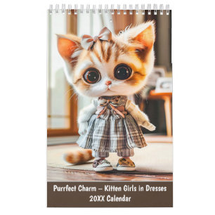 Purrfect Charm – Kitten Girls in Dresses Calendar