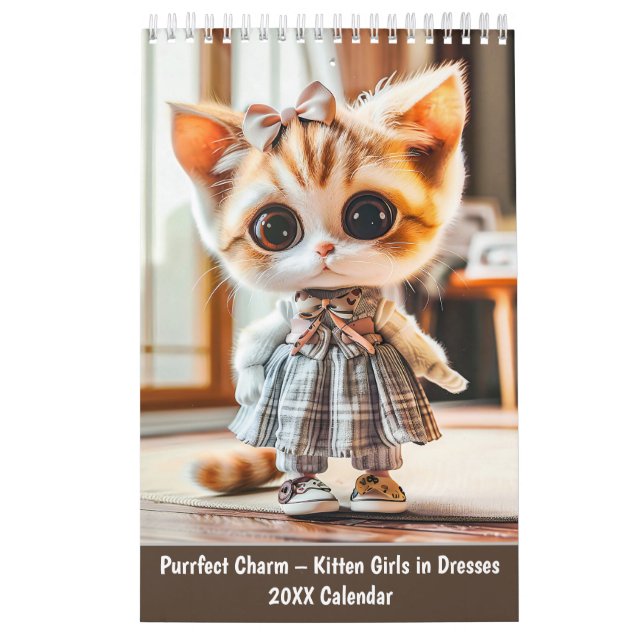 Purrfect Charm – Kitten Girls in Dresses Calendar (Cover)