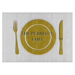 Purrfect Chef   Decorative Glass Cutting Board