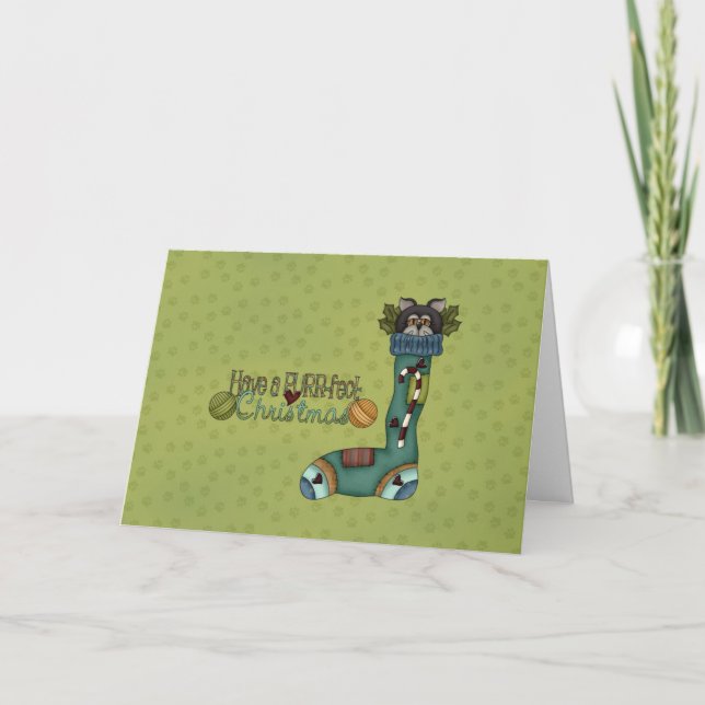 Purrfect Christmas - Cat Holiday Card (Front)
