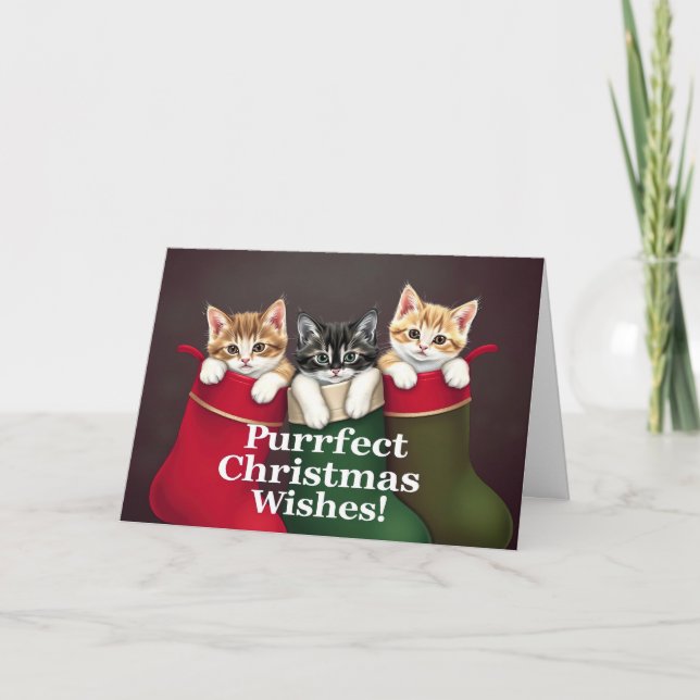 Purrfect Christmas Wishes Cats  Card (Front)