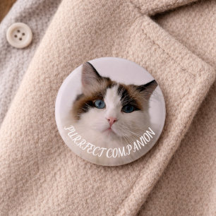 Purrfect Companion Custom Pet Photo Cat Lover 3 Cm Round Badge