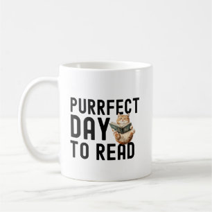 Purrfect Day To Read Funny Bookworm Cat Quote Coffee Mug