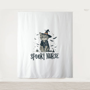 Purrfect for Night Shifts - One Spooky Nurse Cat D Tapestry