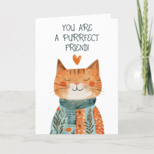 Purrfect Friend Cat Themed Galentine's Day Photo Holiday Card