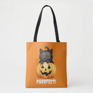 Purrfect Halloween tote bag