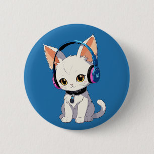 Purrfect Kawaii Cat 6 Cm Round Badge