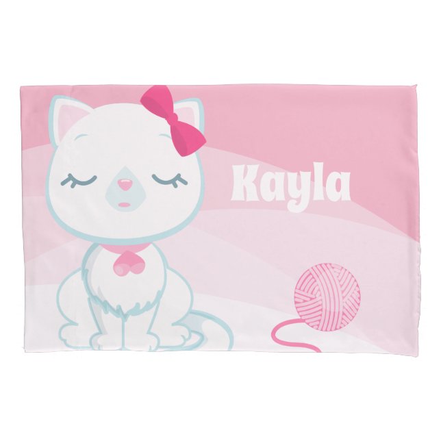 Purrfect Kitty Kitten Girls Pillowcase (Front)