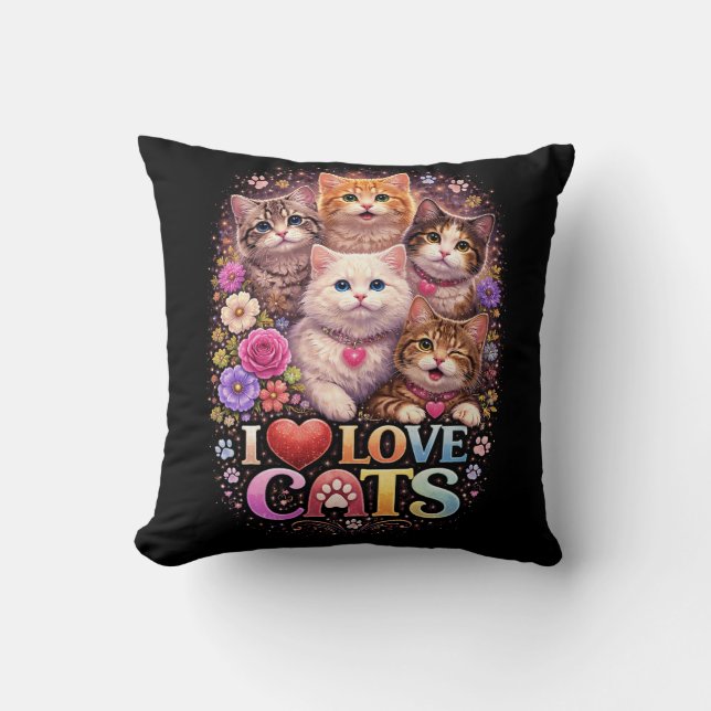 Purrfect Little Hearts Cushion (Front)