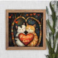 Purrfect Love A Cosy Cat Embrace Poster Wall Art