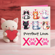 Purrfect Love Cute Cat Themed Valentine