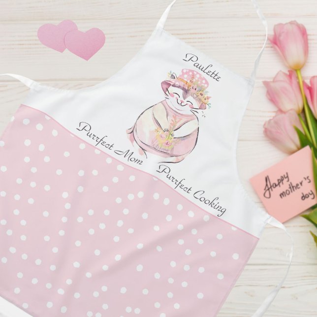 Purrfect Mum Sweet Cat Personalised  Apron (Creator Uploaded)