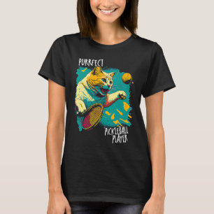 Purrfect Player Cat Paddleball Player Pickleball T-Shirt