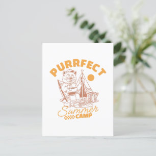 Purrfect Summer Camp – Vintage Cat Postcard