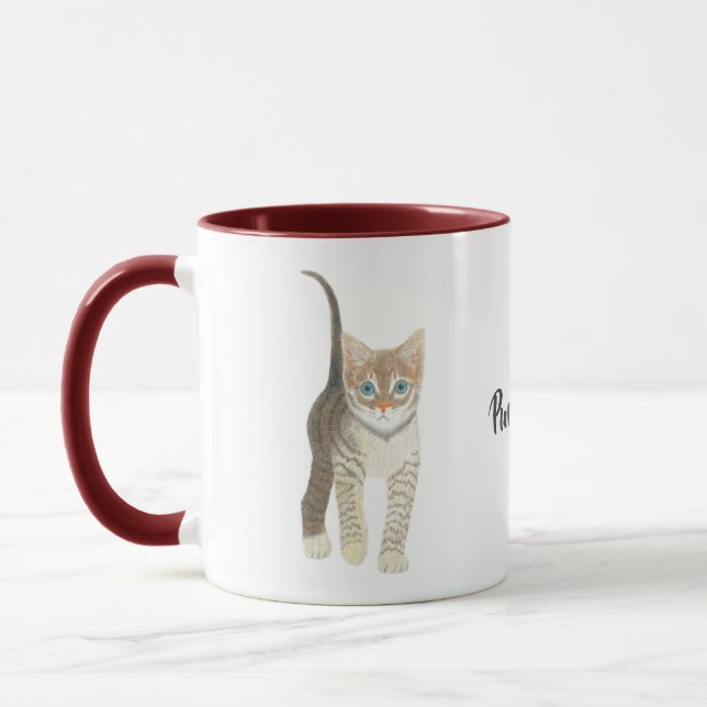 Purrfect Tabby Kitten Mug (Left)