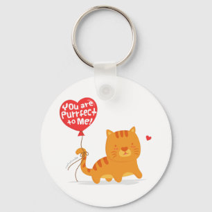 Purrfect To Me Cute Cat Romantic Pun Key Ring