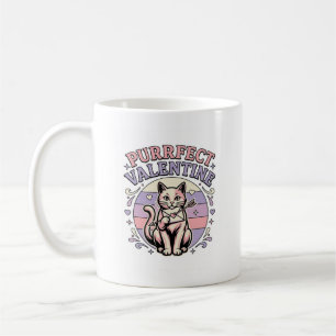Purrfect Valentine Cat Valentine Love Vintage Vect Coffee Mug