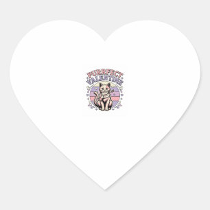 Purrfect Valentine Cat Valentine Love Vintage Vect Heart Sticker