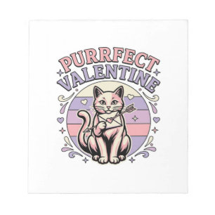 Purrfect Valentine Cat Valentine Love Vintage Vect Notepad