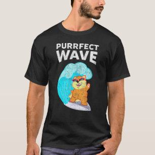 Purrfect Wave Cool Cat Surf T-Shirt