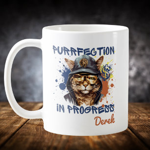 Purrfection in Progress Hip Hop Cat Coffee Mug