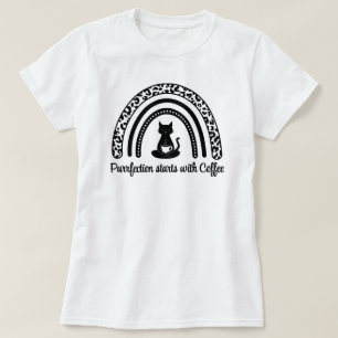 Purrfection starts with Coffee T-Shirt